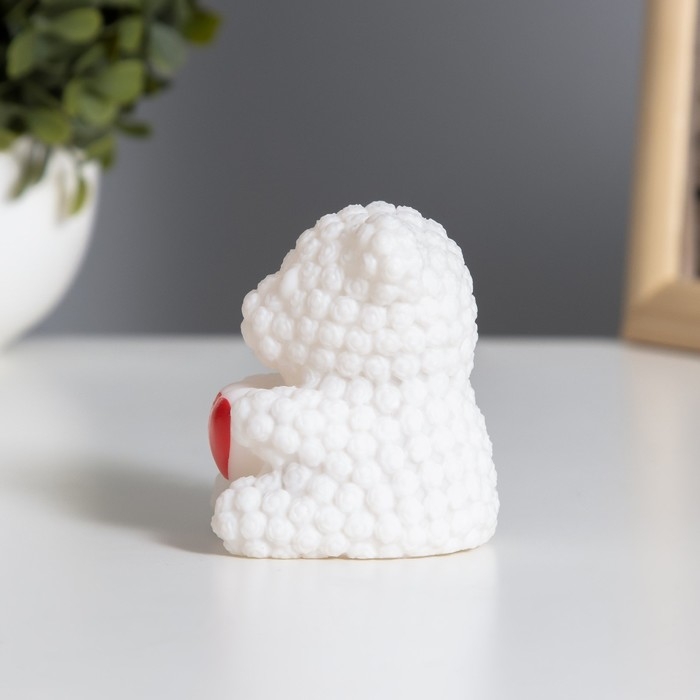 Ночник "Мишка с сердцем" 2Вт LED LR44 белый 4,5х6х7см