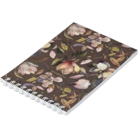 Блокнот Принты А6 60л, клетка, обл. мел. картон, спираль,Цветы