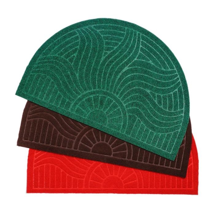 Коврик придверный полукруглый Доляна &laquo;Солнце&raquo;, влаговпитывающий, без окантовки, 40&times;60 см, цвет МИКС