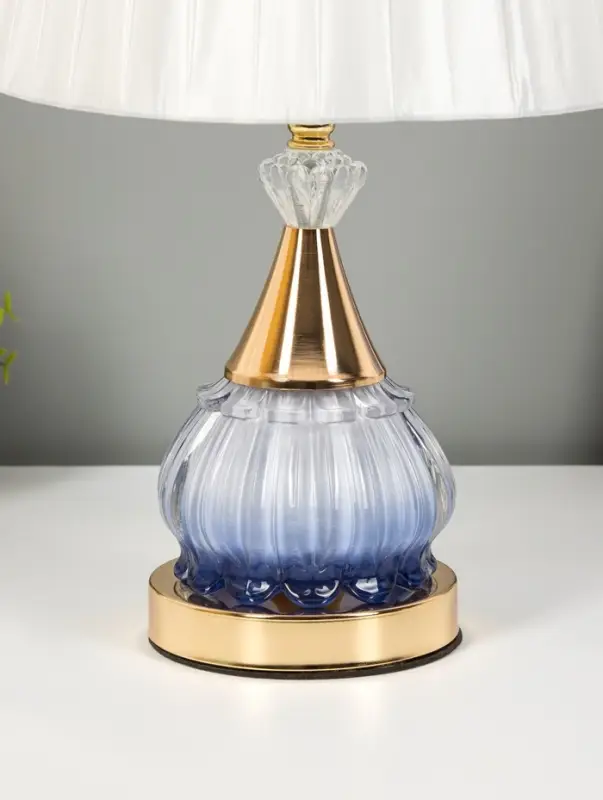 Лампа настольная &laquo;Ева&raquo; 1&times;40 Вт Е27 1&times;4 Вт LED золото/синий 25&times;25&times;42 см