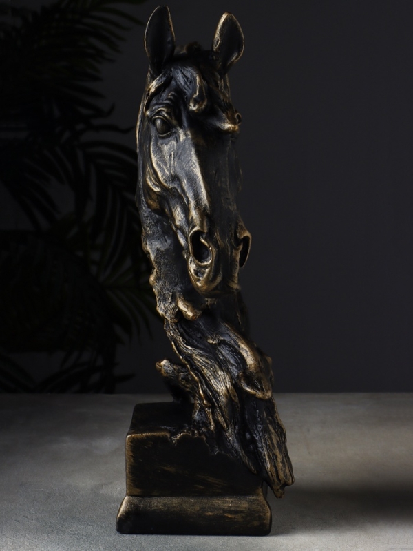 Копилка Копилка "Голова лошади" 14х23х41 см, чёрное золото