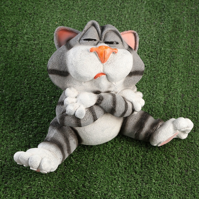 Садовая фигура "Кот" серый, 22х33см