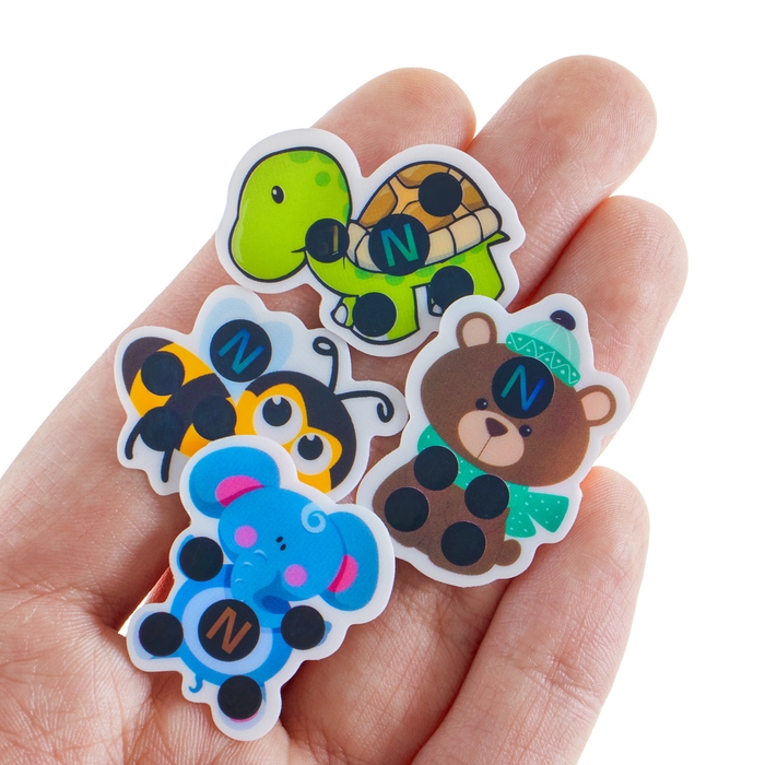 Детский термометр - наклейка налобный  Детский термометр - наклейка налобный "Милые зверушки", до 40°, набор 4 шт