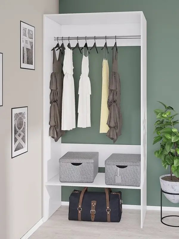 Вешалка модульной гардеробной системы «Модус», 2090×1000×520 мм, цвет белый