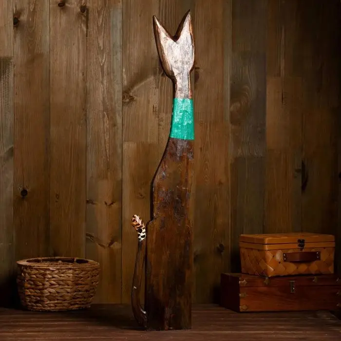 Сувенир дерево "Кошка с пятнистыми ушками" 8х23х100 см