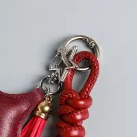 Брелок на карабине кожзам "Терьер" с узлом, винный 14х8х1,2 см