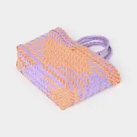 Сумка плетёная, 20&times;10&times;30 см, пластик, сиренево-жёлтая