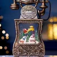 Светодиодная фигура &laquo;Телефон&raquo; 34&times;16&times;9 см, от батареек 3хААА, музыка, USB, свечение тёплое белое