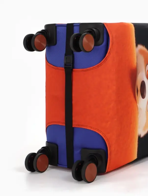 Чехол для чемодана &laquo;Корги&raquo;, 28", чёрный