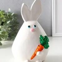 Копилка для денег «Кролик», гипс, 25×15×13.5 см, белый Копилка для денег «Кролик», гипс, 25×15×13.5 см, белый