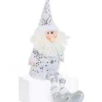 Игрушка мягкая &laquo;Дед Мороз в костюмчике с пайетками&raquo; 49&times;17 см, серебристо-белый
