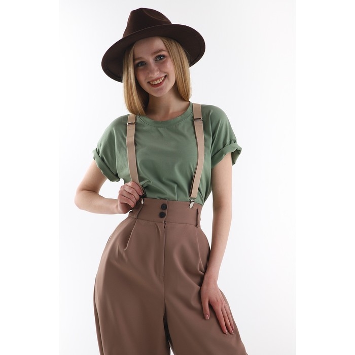 Подтяжки взрослые, ширина 2.5 см, цвет бежевый Подтяжки взрослые, ширина 2.5 см, цвет бежевый