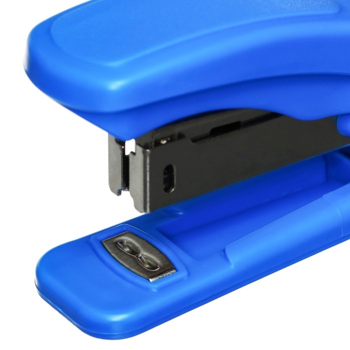 Степлер № 10, до 18 листов, Attomex, встроенный антистеплер, синий