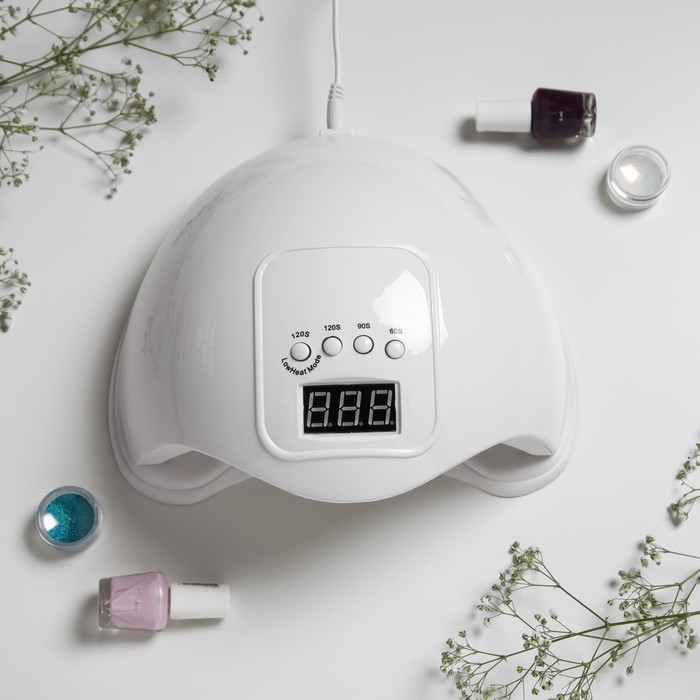 Лампа для гель-лака Luazon LUF-01, UV/LED, 48 Вт, 24 диода, таймер 60/90/120 с, USB, белая Лампа для гель-лака Luazon LUF-01, UV/LED, 48 Вт, 24 диода, таймер 60/90/120 с, USB, белая