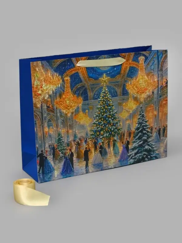 Подарочный пакет &laquo;Зимний лес&raquo;, с лентой 40 &times; 31 &times; 11,5 см