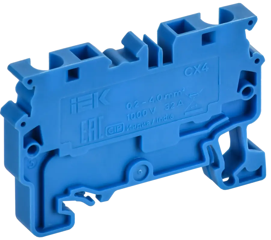 ARMAFIX Клемма пружинная CX4 BU 4мм2 проходная синяя IEK