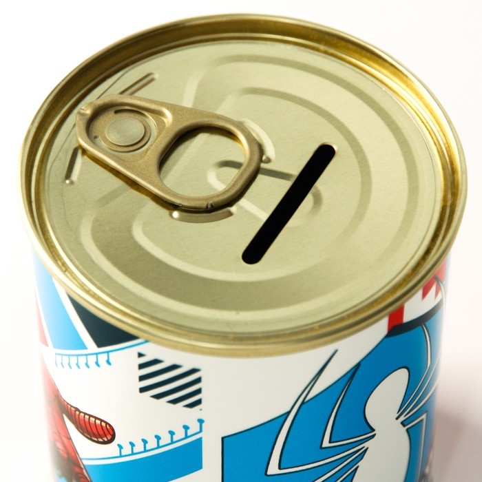 Копилка металлическая, 9,5 см х 7,5 см х 7,5 см Копилка металлическая, 9,5 см х 7,5 см х 7,5 см "Спайдер-мен", Человек-паук