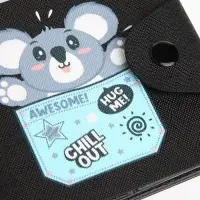 Кошелёк детский &laquo;Коала&raquo;, маленький, на кнопке, чёрный