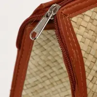 Сумка плетёная на молнии из пандана, 35&times;12&times;40 см, светло-коричневая