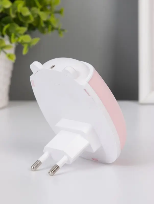 Ночник &laquo;Ушки&raquo; LED 1 Вт бело-розовый 7&times;5&times;8 см RISALUX