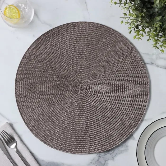 Салфетка сервировочная на стол Доляна &laquo;Лофт&raquo;, d=38 см, серая
