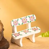 Мебель для кукол &laquo;Скамейка с цветами&raquo;, 6.5&times;3.5&times;6 см, дерево, белая