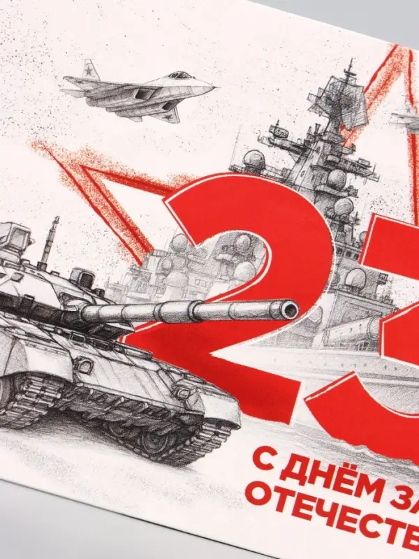 Конверт для денег &laquo;С 23 февраля&raquo;, серый, 16.5&times;8 см