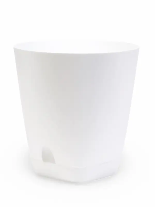 Кашпо с прикорневым поливом 8 л D-24см, H-25см белый Кашпо с прикорневым поливом 8 л D-24см, H-25см белый "Гранд"