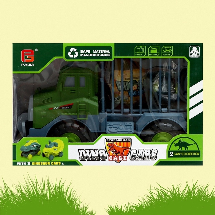 Грузовик-парковка &laquo;ДиноTruck&raquo;, 2 машинки-динозавра в клетке