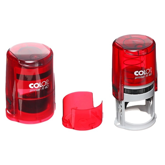 Оснастка для круглой печати автоматическая COLOP Printer R40, диаметр 41.5 мм, с крышкой, корпус рубин