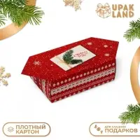 Подарочная коробка - конфета новогодняя складная «Новогодняя открытка», 14×22×8 см