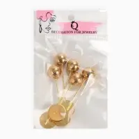 Основа &laquo;Брошь-игла&raquo; с шариком d=1.2 см (набор 5 шт.), L=5 см, площадка 1.5 см, цвет золото