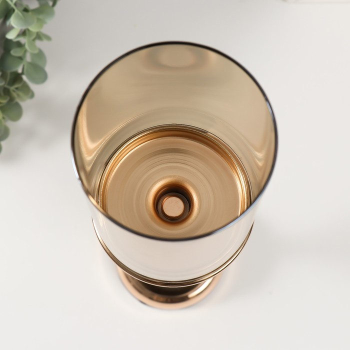 Подсвечник металл на 1 свечу "Мраморный шар" золото 49х10х10 см