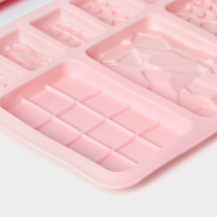 Набор форм для шоколада Доляна «Шоколадное ассорти», 2 шт, силикон, цвет розовый Набор форм для шоколада Доляна «Шоколадное ассорти», 2 шт, силикон, цвет розовый