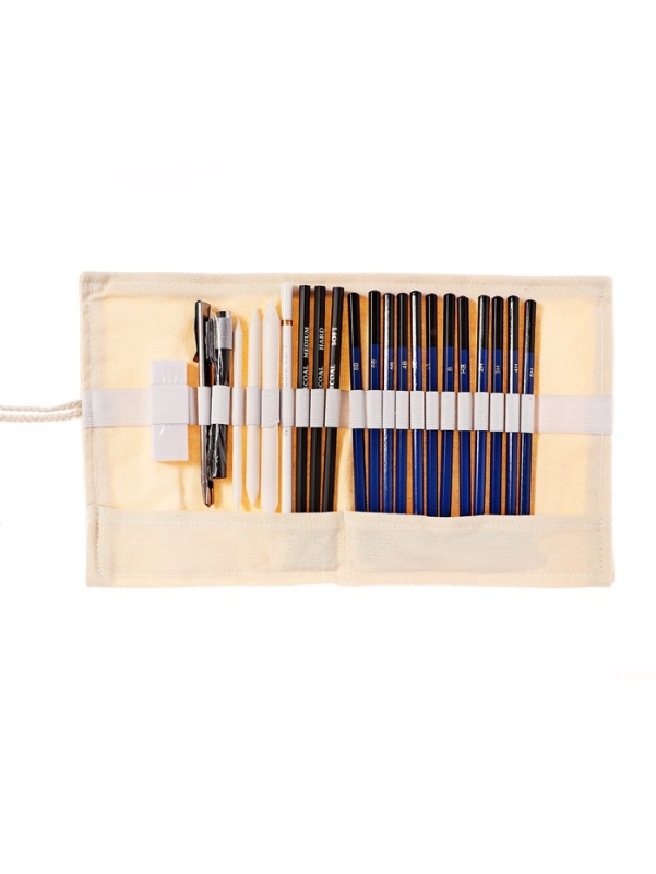 Набор художественный для рисования, бежевый  пенал-скрутка Набор художественный для рисования, бежевый  пенал-скрутка