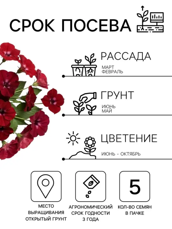 Семена цветов Петуния &laquo;Софистика Блэкберри&raquo; F1, 5 шт.