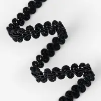 Тесьма декоративная &laquo;Шанель&raquo;, 12 мм, 10&plusmn;1 м, чёрная