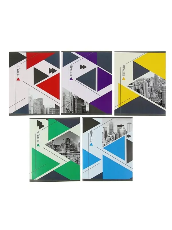 Тетрадь 48 листов в линейку Calligrata «Мегаполис», обложка мелованная бумага, блок №2, белизна 75% (серые листы), МИКС