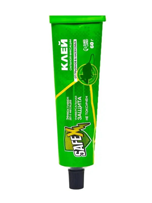 Клей от грызунов и насекомых SAFEX, туба 60 г