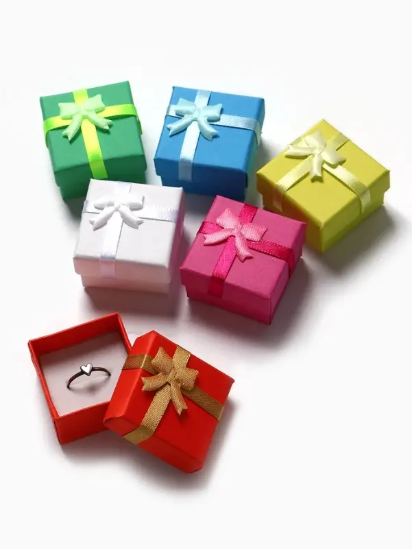 Коробочка подарочная под кольцо «Неон», 4×4 см, МИКС, вставка белая Коробочка подарочная под кольцо «Неон», 4×4 см, МИКС, вставка белая