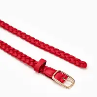 Ремень жен 03-01-01-01, Июнь2501, 1,8*0,3*110 см, без винта, пряж золото, 1 прокол, красный 109031 Ремень жен 03-01-01-01, Июнь2501, 1,8*0,3*110 см, без винта, пряж золото, 1 прокол, красный 109031