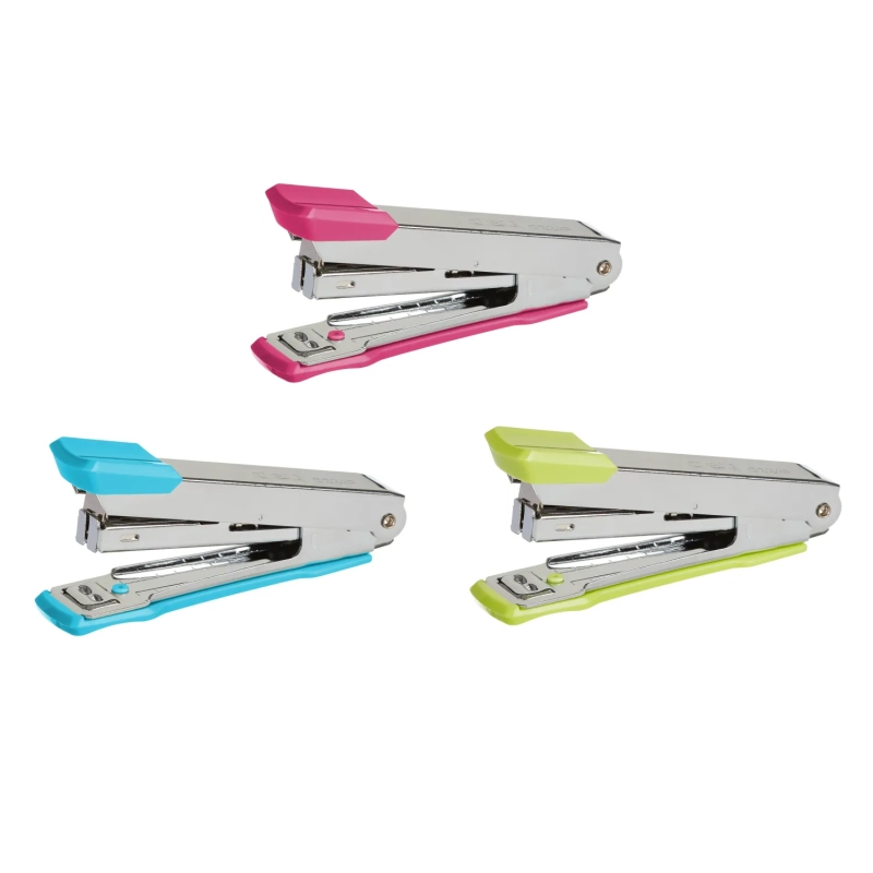 Степлер Deli Essential N10 до 15 листов, антистеплер,полипропил.уп.,ассорти