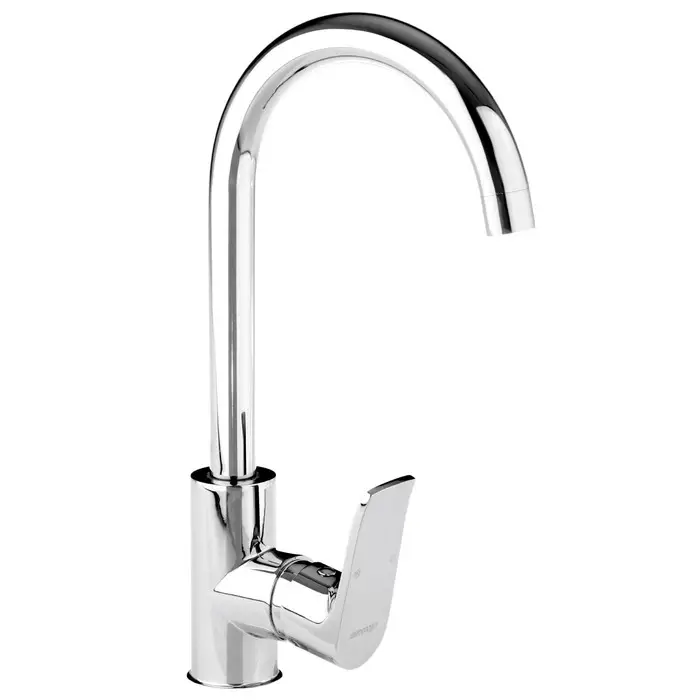 Смеситель для кухни Accoona A4512, однорычажный, с гайкой, хром