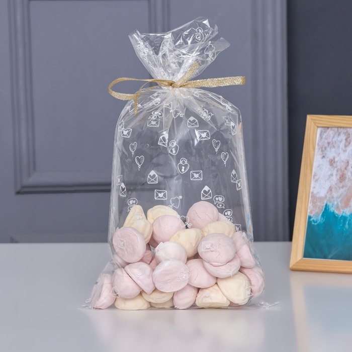 Пакет фасовочный БОПП, Пакет фасовочный БОПП, "Почта любви" 20*35 см набор 50 шт