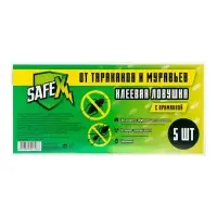 Ловушка-домик клеевая с приманкой, от тараканов и муравьев SAFEX, 5 шт.
