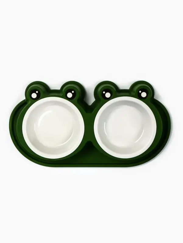 Миска двойная фигурная 29,5 х 14 х 4 см, зелёная Миска двойная фигурная 29,5 х 14 х 4 см, зелёная