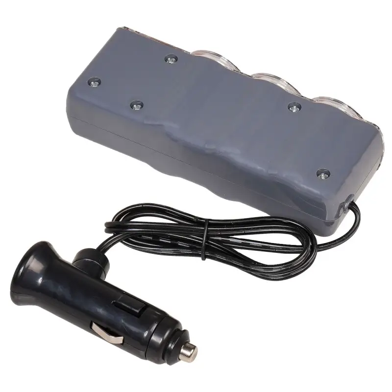 Прикуриватель-разветвитель 3 гнезда + USB (оранжевый)