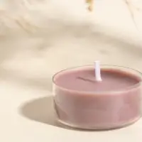 Чайная свеча ароматическая "Круглая" тёмно-бежевая, аромат амбра 3,8х3,8х1,8 см