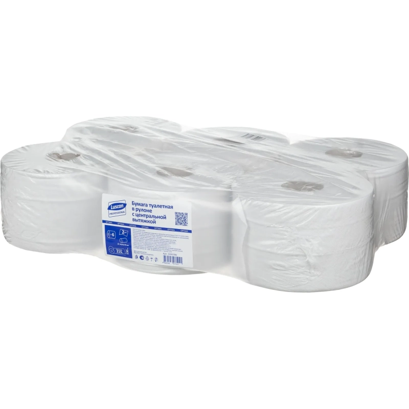 Бумага туалетная д/дисп Luscan Professional с ЦВ 2сл бел втор 215м 6рул/уп