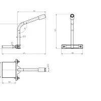 Кронштейн на опору для уличного светильника с 1 хомутом 350mm d48mm SPP-AC3-0-350-048